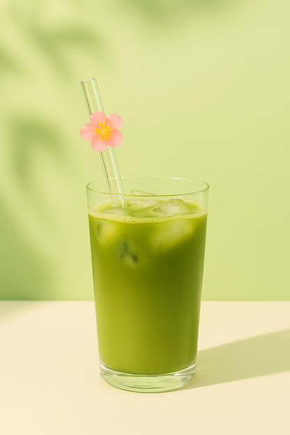 Paille en verre - Fleur