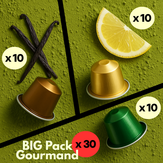 Pack Mix Gourmand – 30 Capsules (Vanille, Citron, Cérémonie Nature)