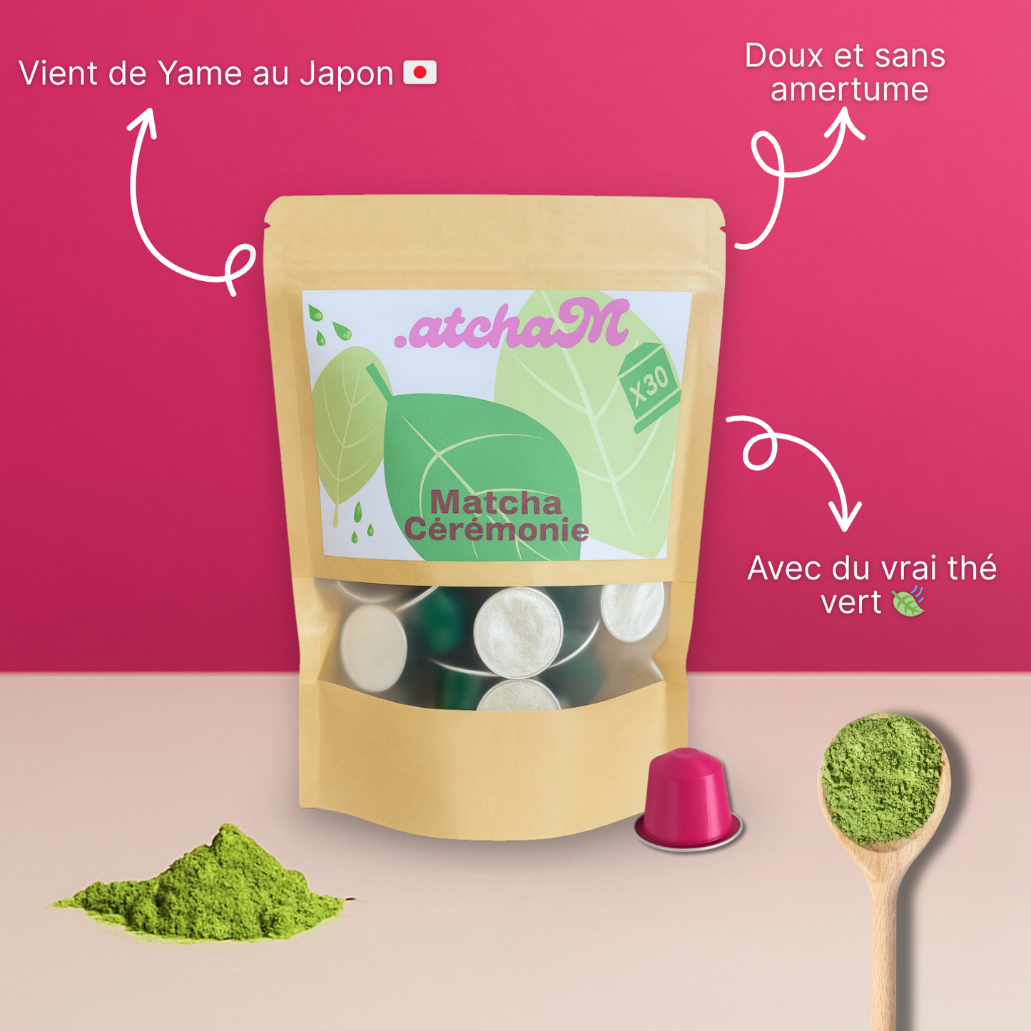 Pack 30 capsules matcha & 1 verre